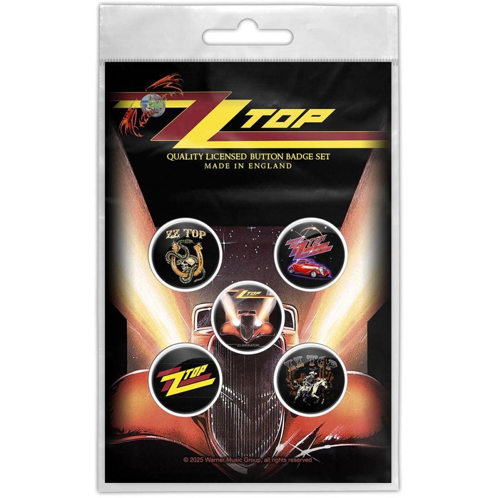 ZZ Top - Eliminator Bouton broche - Lot de 5 - Noir